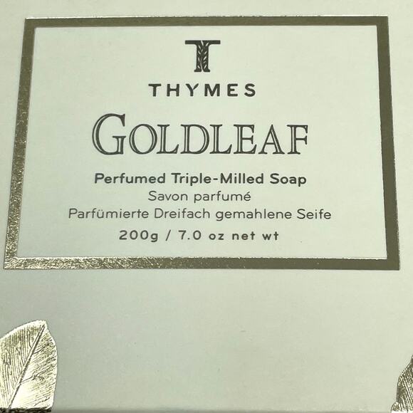 Thymes Gold Leaf Triple-Milled Perfumed Bar Soap 7 oz.New in Box - Picture 2 of 7